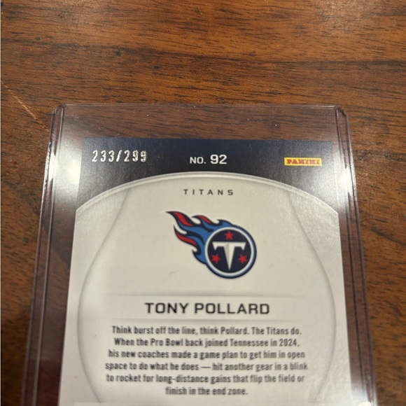 Tony Pollard 233/299 – 2024 Panini Totally Certified (Titans) - Picture 3 of 4